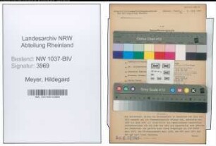Entnazifizierung Hildegard Meyer , geb. 15.03.1908 (Kontoristin)