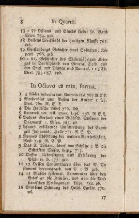 In Octavo et min. forma.