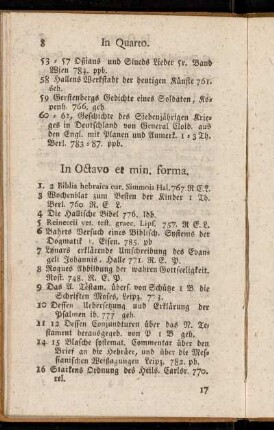 In Octavo et min. forma.