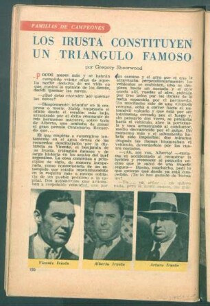 Los Irusta constituyen un triángulo famoso : Familias de campeones