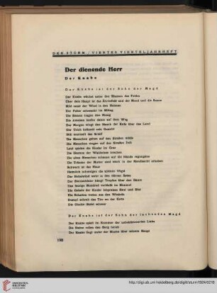 Der dienende Herr : Der Knabe