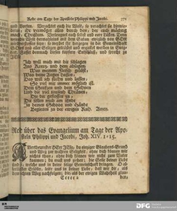 Rede über das Evangelium am Tage der Aposteln Philippi und Jacobi