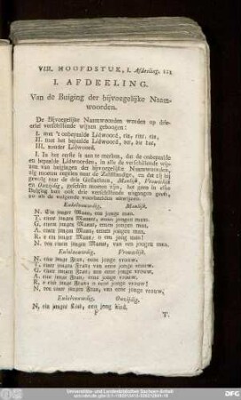 I. Afdeeling. Van de Buiging der bijvoegelijke Naamwoorden.