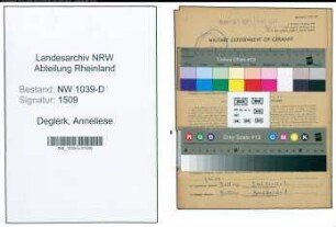 Entnazifizierung Anneliese Deglerk , geb. 25.05.1917 (Arzthelferin)