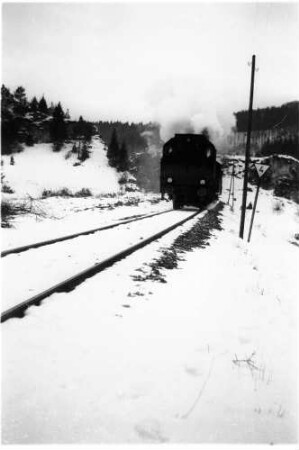 Lok 141 vor dem Haltepunkt Bronnen