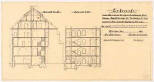 Wohnhausgruppe Lauterbach, Breslau Wohn- und Geschäftshaus Lauterbach: Schnitt A-B und C-D