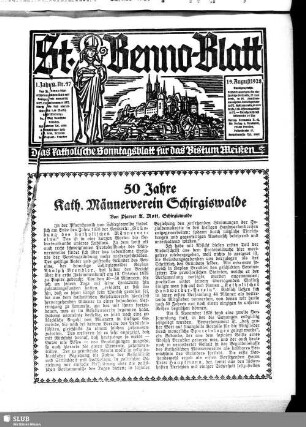 St.-Benno-Blatt : das katholische Bistumsblatt für die Diözese Meißen