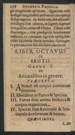 Liber Octavus. De Brutis.