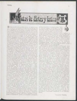Notas de artes y letras