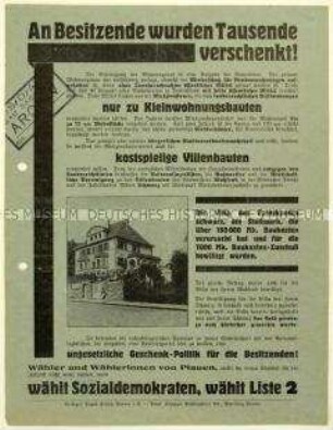 Aufruf der SPD zur Plauener Stadtverordnetenwahl