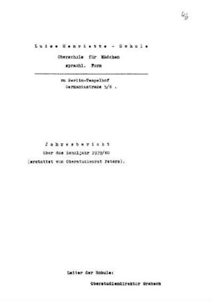 1939/40: Jahresbericht ... - 1939/40