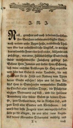 Thränen und Entschließungen der Christen bey dem Aschenhaufen einer durch Feuer gänzlich verheerten Stadt : Eine Predigt am 18. Trinitatis-Sonntage 1780 in der Kirche zu Ronneburg bey Gelegenheit des großen Brandes in der benachbarten Stadt Gera gehalten