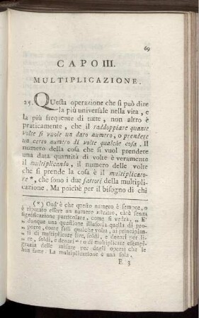 Capo III. Multiplicazione.