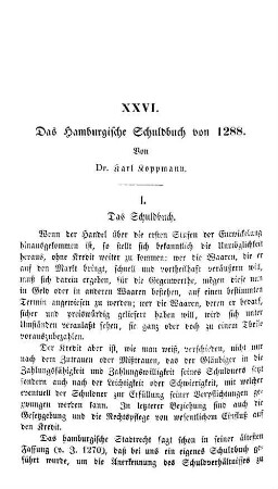 Das Hamburgische Schuldbuch von 1288.