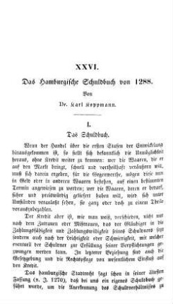 Das Hamburgische Schuldbuch von 1288.