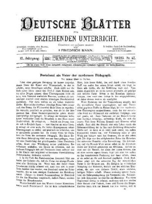 Pestalozzi als Vater der modernen Pädagogik