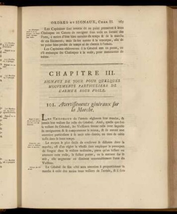 Chapitre III. Signaux de Jour pour Quelques Mouvements Particuliers de L´Armee Sous Voile.