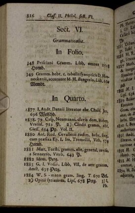 Sect. VI. Grammaticalia.