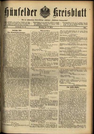 Ausgabe vom Dienstag, den 13. April 1915.