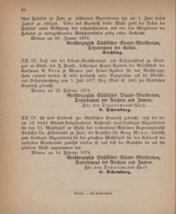 13. Ministerial-Bekanntmachung, die Nachwahl eines Landtags-Abgeordneten für den VI. Wahlbezirk betreffend