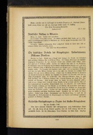 Die feindlichen Verluste seit Kriegsbeginn: fünfundzwanzig Millionen Menschen.