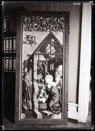 Kirche; Hochaltar, linker Flügel innen, Geburt Christ, nach Instandsetzung