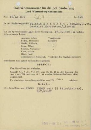 Erhardt, Wilhelm