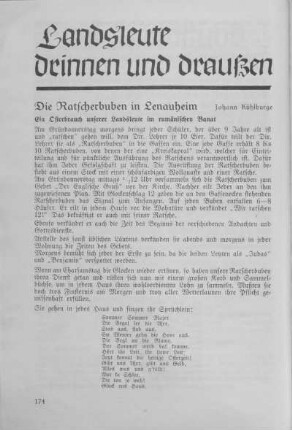 Landsleute drinnen und draußen.