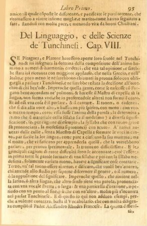 Cap. VIII. Del linguaggio, e delle scienze de' Tunchinesi