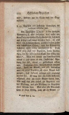 §. 25. Anzeichen und äusserliche Ahndungen, die natürlich erklärbar sind.