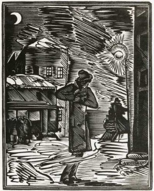 Illustration zu: Leonid Leonov M. , Die hölzerne Königin u.a. ; Holzstich von Alexej Krawtschenko, um 1923