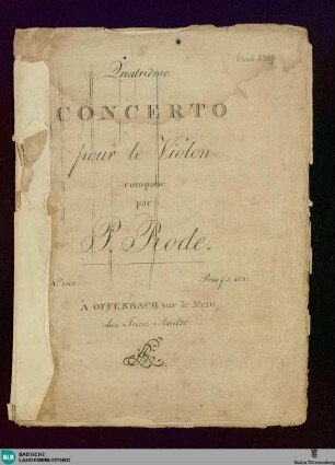 Quatrième Concerto pour le violon