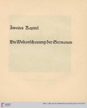 Zweites Kapitel. Die Weltanschauung der Germanen