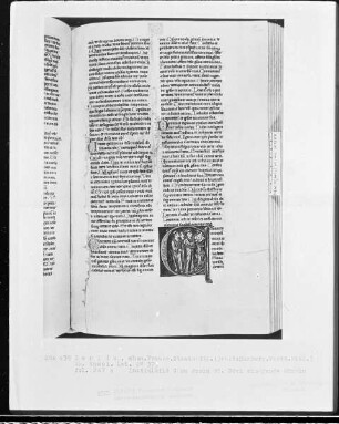 Heisterbacher Bibel — Initiale C (antate domino), darin drei singende Mönche, Folio 247 averso