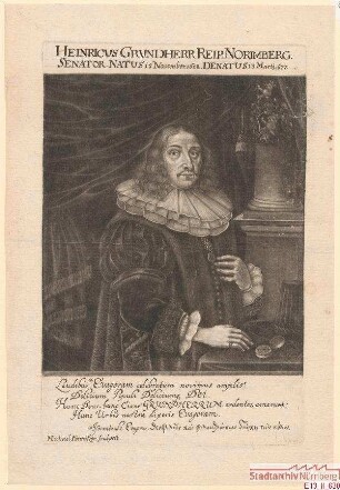 Heinrich (II.) Grundherr, Ratsherr; geb. 15. November 1628; gest. 13. März 1677