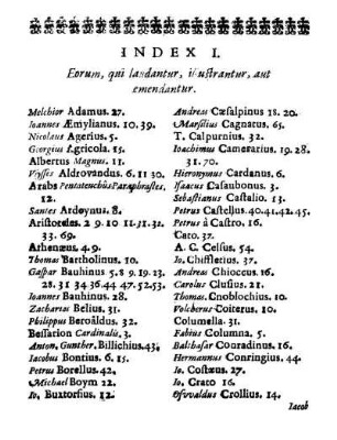 Index I. Eorum, qui laudantur, illustrantur, aut emandantur.