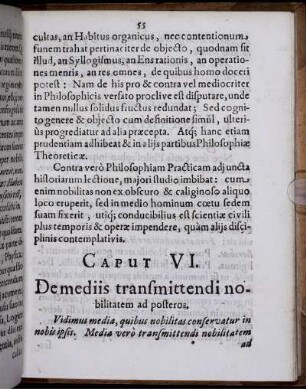Capu VI. De mediis transmittendi nobilitatem ad posteros