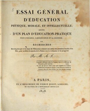 Essai général d'éducation physique ...