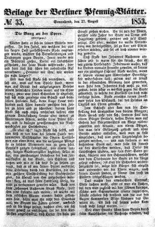 Beilage: No. 35, Sonnabend, den 27. August