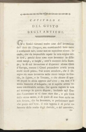 Capitolo V. Del gusto degli antichi.