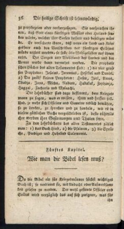 Fünftes Kapitel. Wie man die Bibel lesen muß