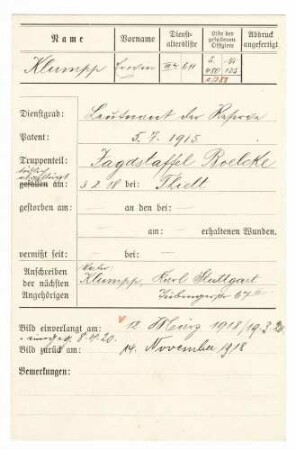 Klumpp. Erwin