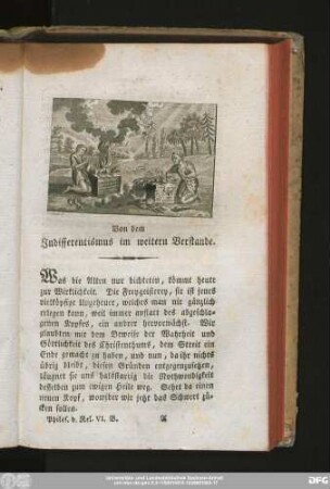 Von dem Indifferentismus im weitern Verstande.