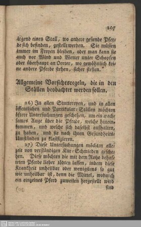 Allgemeine Vorsichtsregeln, die in den Ställen beobachtet werden sollen