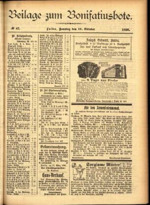 Zweite Ausgabe vom Sonntag, den 16. Oktober 1898.
