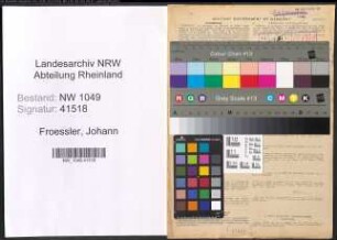 Entnazifizierung Johann Froessler , geb. 29.03.1903 (Beamter)