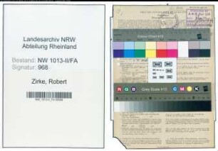 Entnazifizierung Robert Zirke , geb. 09.03.1899 (Kaufmann)