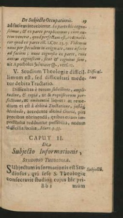 Caput II. De Subjecto Informationis, Studioso Theologiae.