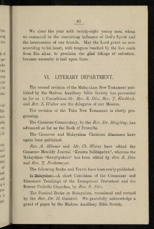63-67, VI. Literary department