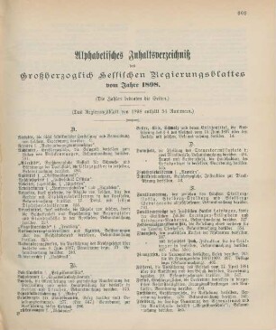 Alphabetisches Inhaltsverzeichniß ...
